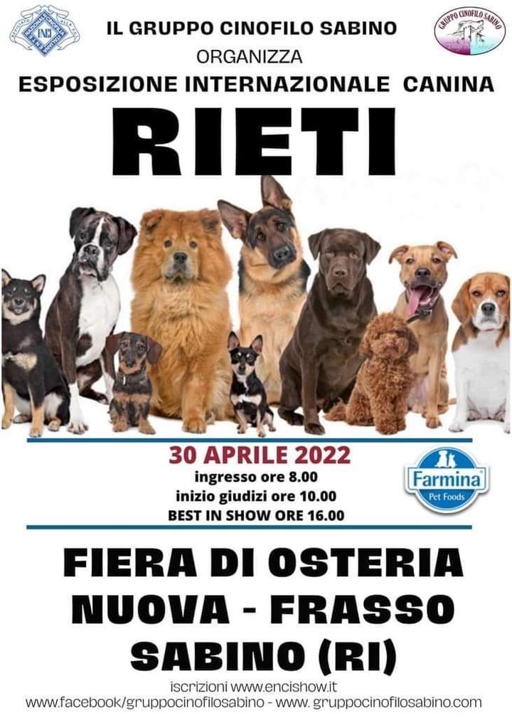 Esposizione Internazionale Canina Rieti - 30 Aprile 2022